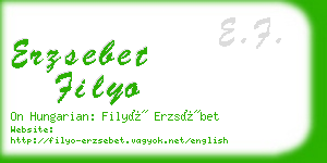 erzsebet filyo business card